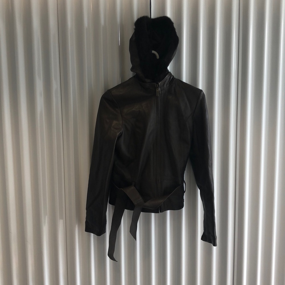 Bomber style leather jacket